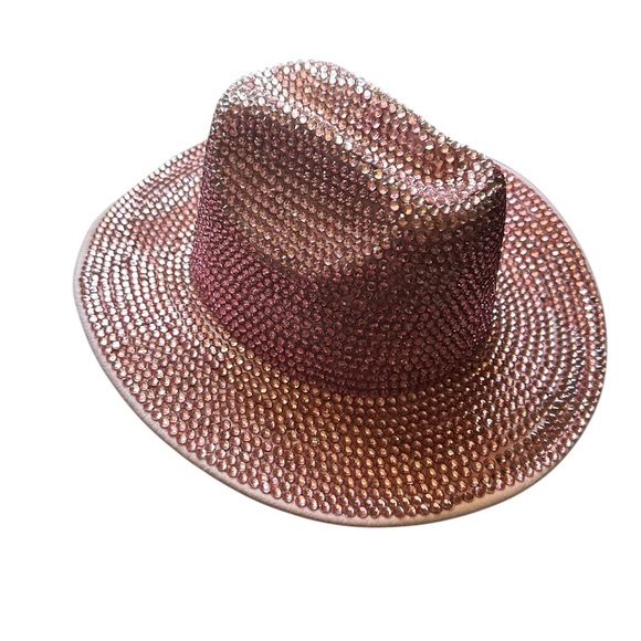 munclothing Accessories - Rhinestone pink Studded Women's Cowboy Hat